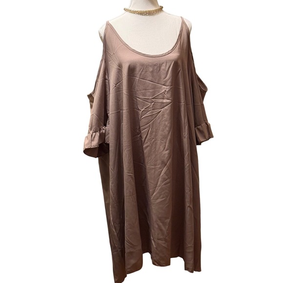 Love Jane Women's 4X Cold Shoulder Ruffle Sleeve Dress Plus Size - Picture 1 of 6